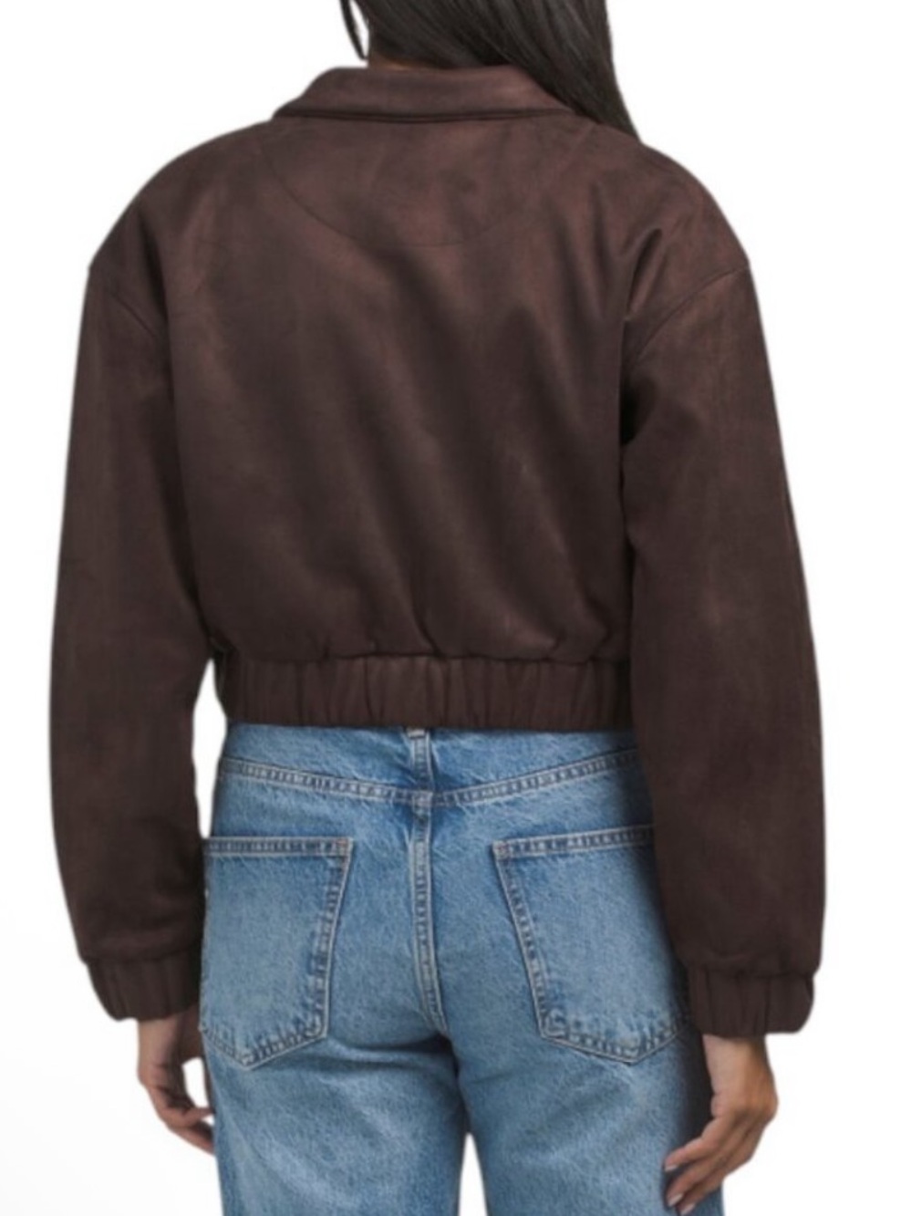 House of Harlow 1960 Cropped Bomber Jacket in Dark Brown